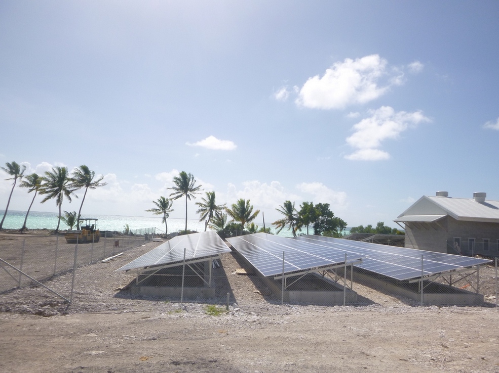Installed solar panels on Tongareva
