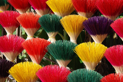 Incense stick production in Hue, Vietnam